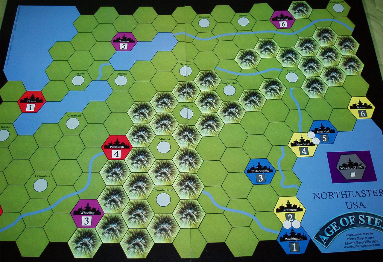 Age of Steam Expansion: North Eastern USA / South Africa