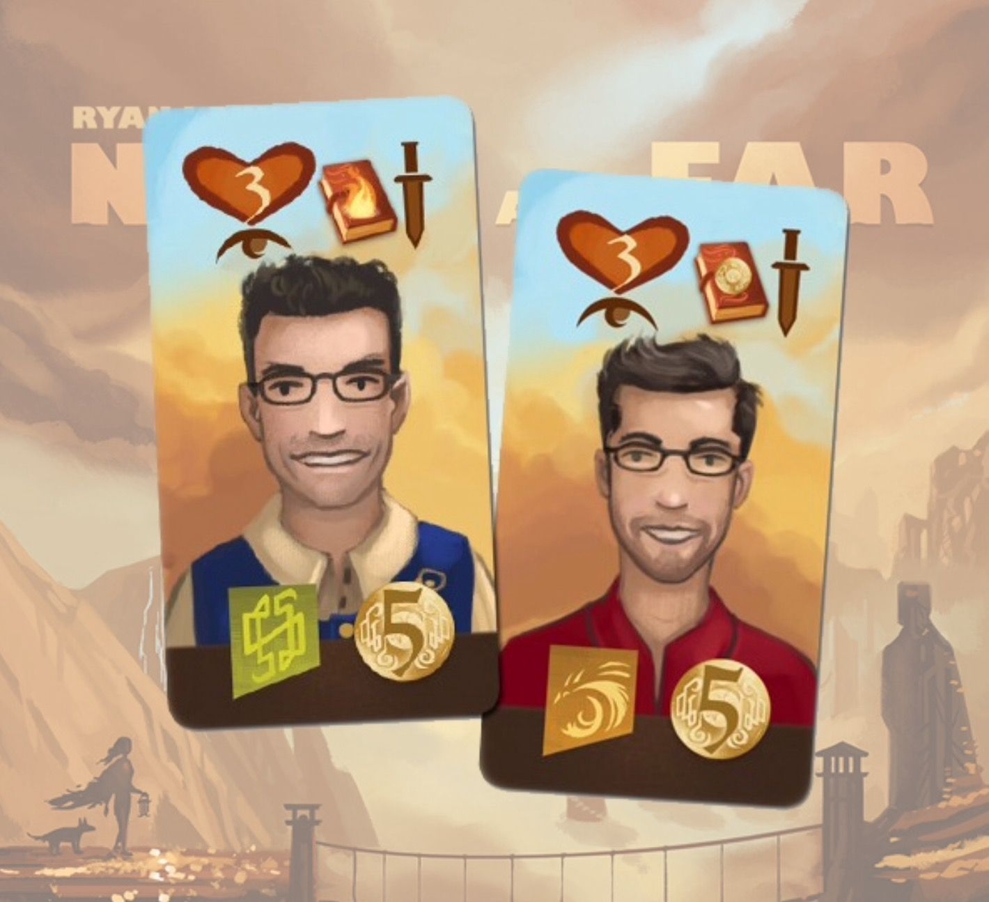 Near And Far: Rodney & Pep Watch It Played Character Tiles